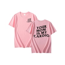 Flood Of Style Annen Benim Kardiyo T Shirt Komik Erkekler Spor Pompası Kapak T-shirt Rahat Pamuk Kısa Kollu Pembe