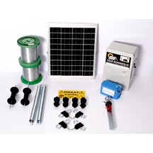 Elektrikli Çit 12a Lifepo Set-5 Domuz Ayı Kovucu 25 Watt Panel 1000mt Galv. 200 Ad. Demir İzolatör