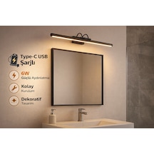 Sarjlı Led Flüt Resim Aplik 6w 3200k Gün Işığı 35cm Duvar Tipi Ayna/tablo Üstü Dekoratif Işık Ip20 Iç Mekan Kullanım Siyah