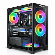 Aktuf Ronin Siyah 3 Rgb Fanlı Temperli Cam Panel Boş M-atx Gaming Oyuncu Bilgisayar Kasası