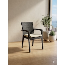 Novussi Paris Rattan Koltuk Minderli 4'lü Paket Antrasit
