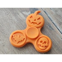 3d Baskı Balkabağı Yarasa Ve Kurukafa Figürlü Fidget Spinner Turuncu