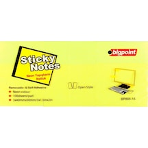 Bigpoint Yapışkanlı Not Kağıdı 3'lü 40x50mm Neon Sarı 4'lü Paket