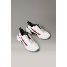 Calvin Klein Kadın Karışık Materyalli Kalın Tabanlı Sneaker - Beyaz Lily White/beluga