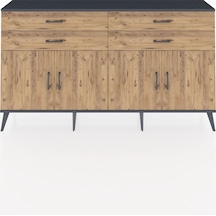 Arges Konsol 2 Raflı 4 Çekmeceli 8 Kapaklı 176x30x99 Antrasit-çam Antrasit-çam