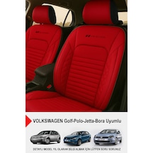 İstanbul Serisi Deri Oto Koltuk Kılıfı Volkswagen Bora-golf-jetta-polo Uyumlu Kırmızı