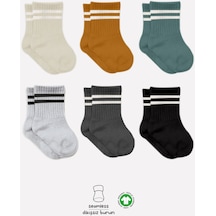 Bistyle 6lı Penye Çemberli Soket Çorap Bs6003 Hardal 001