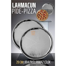 Lahmacun Pizza Pide Pişirme Tepsisi 28 Cm 2 Li Set 721314 Açık Bej