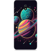 Xiaomi Redmi 8a Uyumlu Fantezi Evreninde Renkli Gezegenler Desenli Silikon Kılıf Çok Renkli