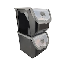 Digithome Coral 2'li Soğan Patates Saklama Kabı 12 Litre - Gri