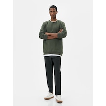 Koton Beli Bağcıklı Pantolon Slim Fit Cep Detaylı Katlı Paça Gri 4wam40137hw 4wam40137hw031 Gri