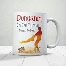 Dünyanın En İyi Babası Benim Babam Baskılı Babalar Günü Kupa Bardak Kahve Kupa Bardak Beyaz
