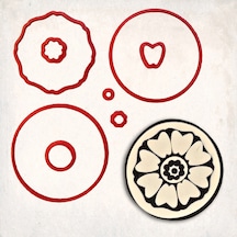 Avatar White Lotus Detay Kurabiye Kalıp Seti 7 Li KIrmızı
