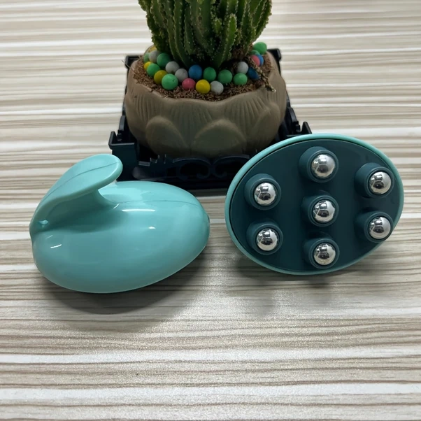 Xuweiwei Mavi 7 Tekerlekli Masaj Rulosu Derin Doku Kas Yoğurma Aleti Taşınabilir El Masajı Mavi