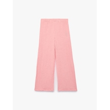 Koton Bürümcük Kumaş Geniş Paça Pantolon Pembe 7wkg40078ak Gül