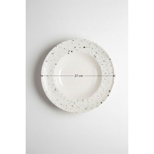 6'lı Valencia Makarna Tabak 27cm Dijital Splash-b Rinart Krem