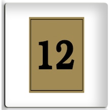 5.5x6.5 Cm Metalik Altın Sarı Üzeri Siyah Baskı Kenar Çizgili Kendinden Yapışkanlı No:1 Den 10'a Kadar