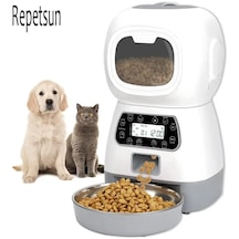 Bruce 3.5l Otomatik Pet Besleyici Akıllı Gıda Dispenser Kediler Köpekle-1 Beyaz