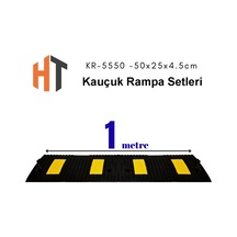 1 Metre Kauçuk Rampa, Otopark Rampası, Kaldırım Rampası 25 X 50 X 4,5 Cm