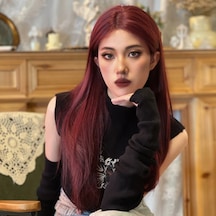 Kızıl Kahverengi Düz Tül Peruk - Rxlu-582337 Renkli