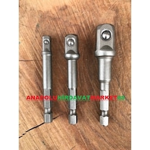 Çelik Lokma Adaptörü Bits Lokma Geçiş Adaptörü 3 Parça Set