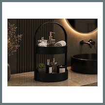 Bezos 3d Baskı İki Katlı Banyo Düzenleyici - Taşınabilir Organizer Ve Saklama Standı-siyah Ventra