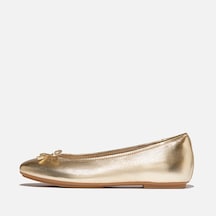 675 Platino Babet Kadın Ih2-c89/675 Fitflop Delıcato Bow Soft Metallic-leather Ballerinas Platin