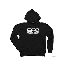 Efc Type Siyah Fermuarlı Kapşonlu Sweatshirt