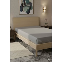 %100 Pamuk Ranforce Premium Tek Kişilik Çarşaf - Koyu Gri Koyu Gri