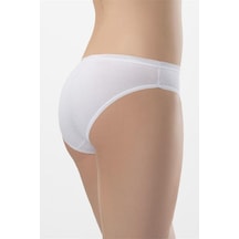Faal 218x6 Kadın %100 Pamuk 6'lı Penye Ribana Bikini Külot-beyaz Beyaz