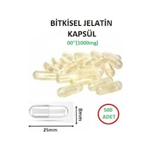 Bitkisel Jelatin Boş Kapsülü 500 Adet Helal  00'' 1000 MG