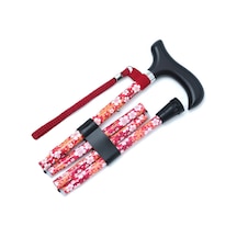 Mf606 Katlanır Baston B044-8231 Kırmızı Çiçekli