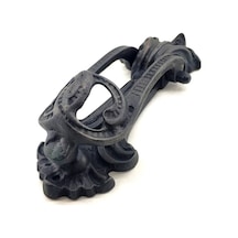 Antika Tarz Dekoratif Pirinç Doğa Kapı Tokmağı, Taktak - 205x73 Mm, Oksit Çok Renkli