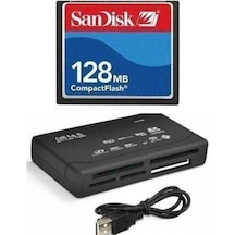 Sandisk 128 Mb Compact Flash Hafıza Kartı + USB 2.0 Cf Kart Okuyucu