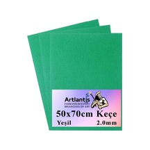 Artlantis Yeşil Keçe 50x70 Cm 2.0 Mm 3 Adet Renkli Hobi Keçesi Elişi Keçesi Anasınıfı Kreş Okul Öncesi Diğer
