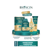 Keratin & Argan Onarıcı Şampuan 300ml + Keratin Argan Saç Bakım Yağı + Saç Kremi
