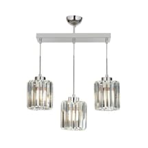 İstanbul Avize Sardunya 3'lü Sıralı Kristal Taşlı Sarkıt Avize