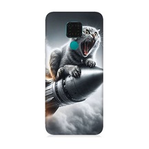 Huawei Mate 30 Lite Uyumlu Roket Kedisi Desenli Silikon Kılıf