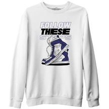 Shoes Follow These Steps Beyaz Erkek Kalın Sweatshirt 001