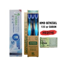 Herbadent Bitki Özlü Diş Macunu + Diş Fırçası  3'lü + Hmd Sabun 125 G