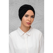Hürrem Bone Siyah Pratik Hazır Geçmeli Tesettür Bone Petekli Büzgülü 1204_01 Çok Renkli