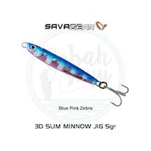 Savage Gear 3D Slim Minnow Baby Jig 5G 4.6Cm Blue Pink Zebra
