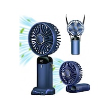Mini El Fanı 5 Kademeli Dijital Led Göstergeli Boyun Askılı Mini Klima Vantilatör