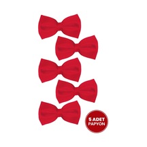 Tudors 5'li Paket Kırmızı Erkek Papyon-33267 Kırmızı