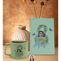 BK Gift 8 Mart Karikatürlü Yeşil Sert Kapaklı Defter ve Middle Ku