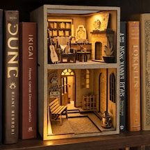 Nook Street Book Nook, Işıklı 3d Ahşap Diorama Maket, Orta Seviye, 211 Parça, 20x11x18 Cm