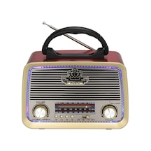 Işıklı Şarjlı Nostaljik Radyo Usb/sd/mp3/bluetooth
