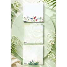 Çiçek Bloknot - 9 9 Cm Ebat- 50 Yaprak - Notepad - Memopad - Çizgisiz Not Kağıdı- To Do List - 3602