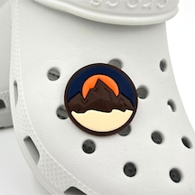 Crocs Terlik Süsü Ve Aksesuarı , Çanta Süsü Jibbitz 3d Batan Güneş 02 Manzara Görsel Logo Aksesuar Kahve-turuncu-bej-laci