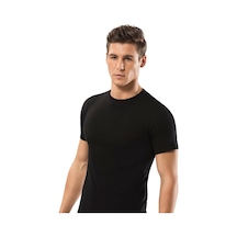 Erdem 1168 Erkek Penye Fanila Siyah Amerikan Yaka 3'Lü Paket Siyah